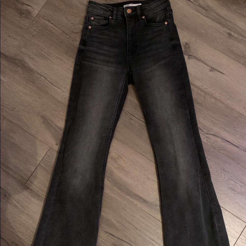SOLD Garage denim dark grey / black flare jeans